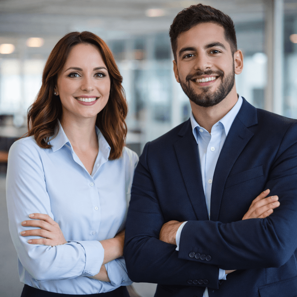Mulher sorrindo segurando um cartão de benefícios, representando cliente Personal Card